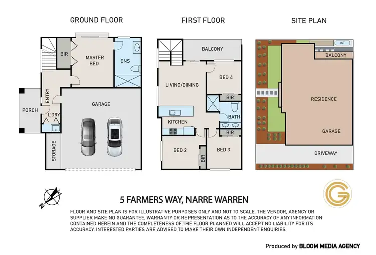 Floorplan of Homely townhouse listing, 1/5 Farmers Way, Narre Warren VIC 3805