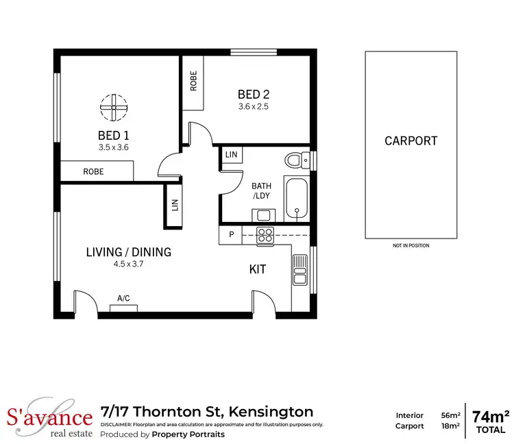 Floorplan of Homely unit listing, 7/17 Thornton Street, Kensington SA 5068