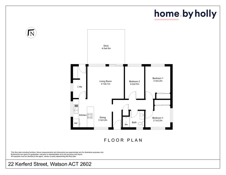Floorplan of Homely house listing, 22 Kerferd Street, Watson ACT 2602