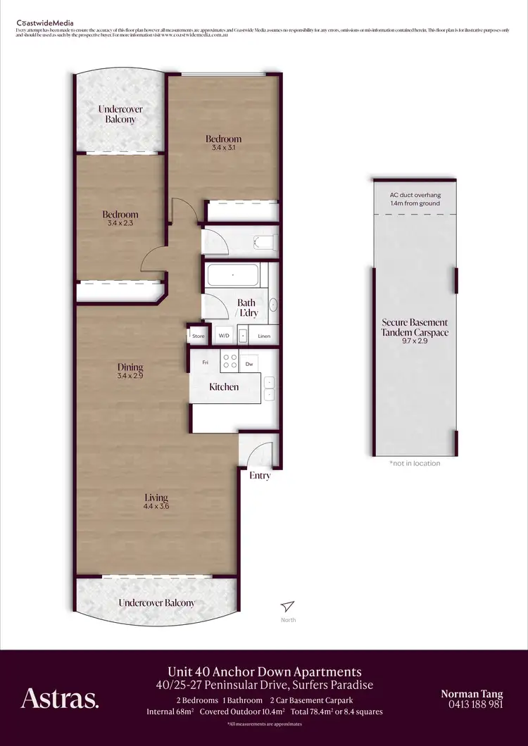 Floorplan of Homely apartment listing, 40/27 Peninsular Drive, Surfers Paradise QLD 4217