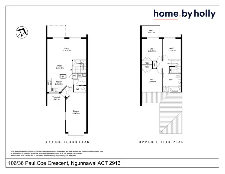 Floorplan of Homely townhouse listing, 106/36 Paul Coe Crescent, Ngunnawal ACT 2913