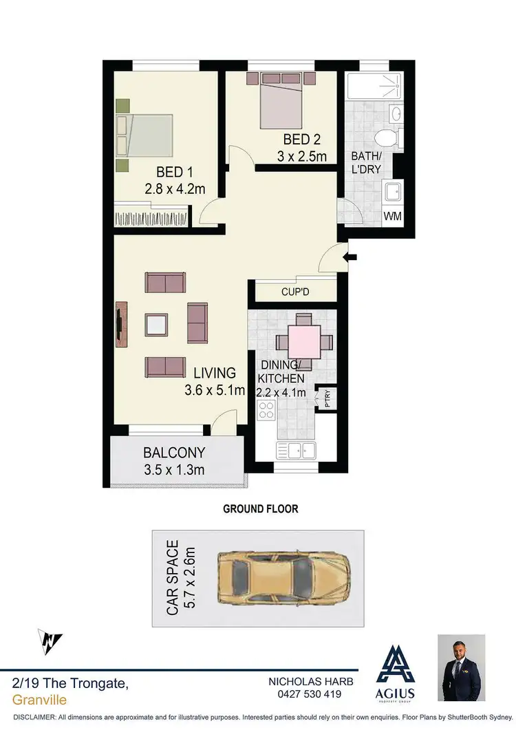 Floorplan of Homely unit listing, 2/19 The Trongate, Granville NSW 2142