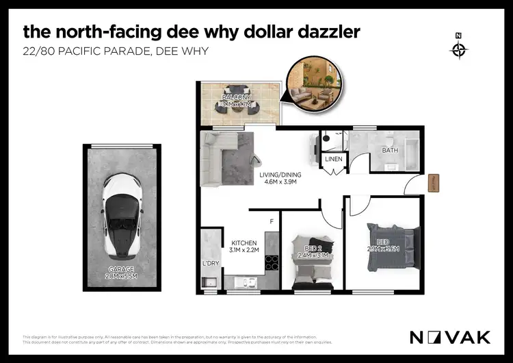 Floorplan of Homely apartment listing, 22/82 Pacific Parade, Dee Why NSW 2099