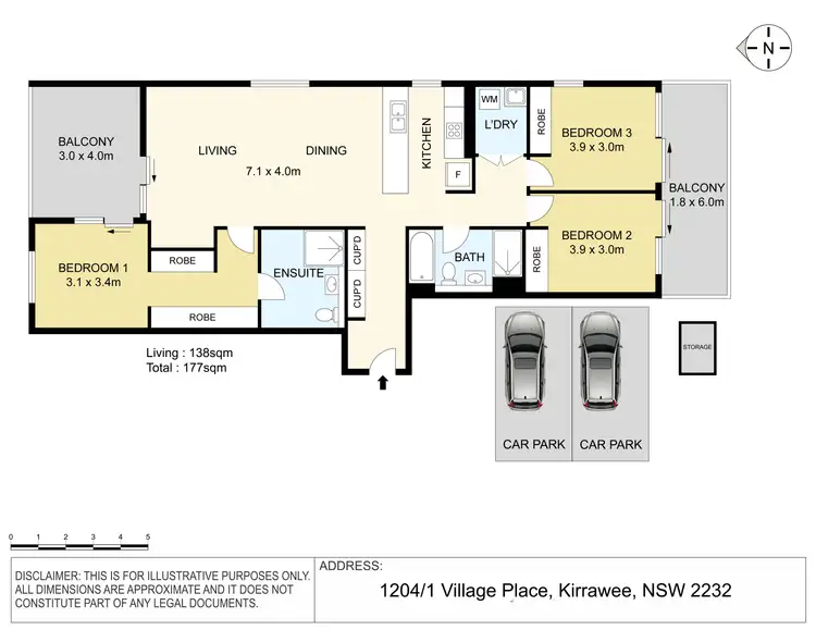 Floorplan of Homely apartment listing, 1204/1 Village Place, Kirrawee NSW 2232