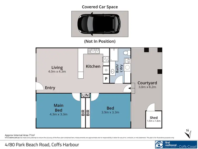 Floorplan of Homely unit listing, 4/80 Park Beach Road, Coffs Harbour NSW 2450