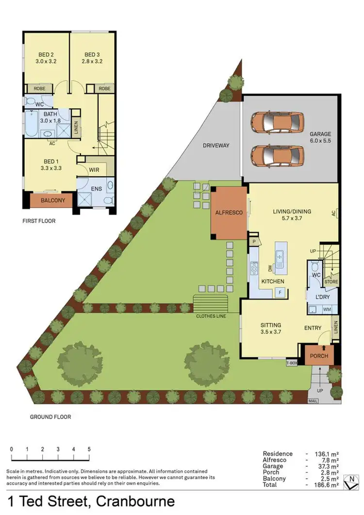 Floorplan of Homely townhouse listing, 1 Ted Street, Cranbourne VIC 3977