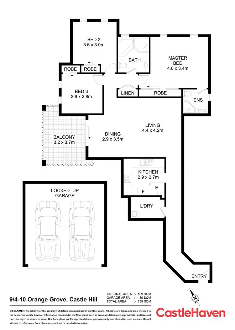 Floorplan of Homely apartment listing, 9/4-10 Orange Grove, Castle Hill NSW 2154