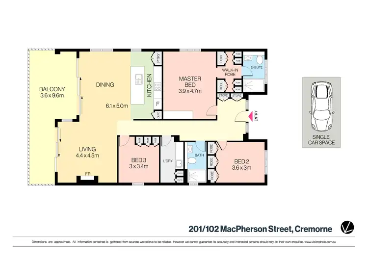 Floorplan of Homely apartment listing, 201/102 MacPherson Street, Cremorne NSW 2090