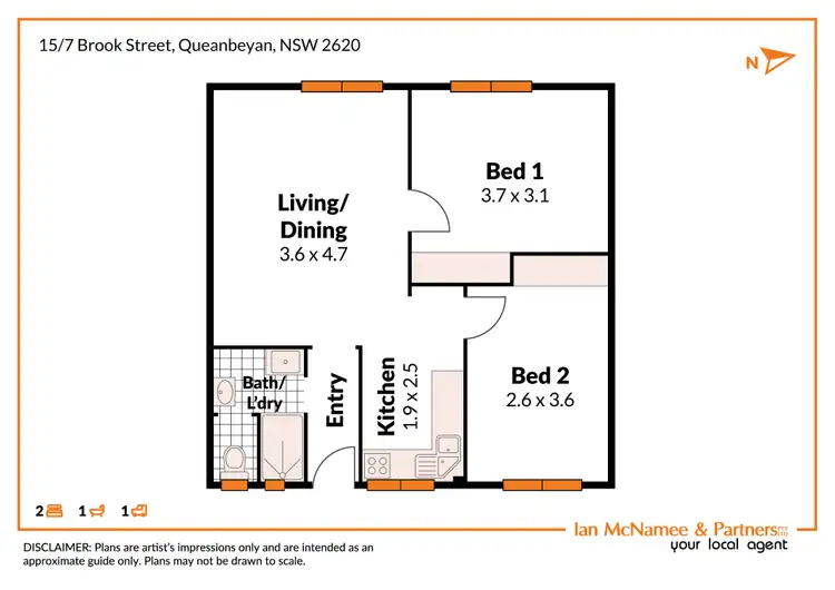 Floorplan of Homely unit listing, 15/7 Brook Street, Queanbeyan NSW 2620
