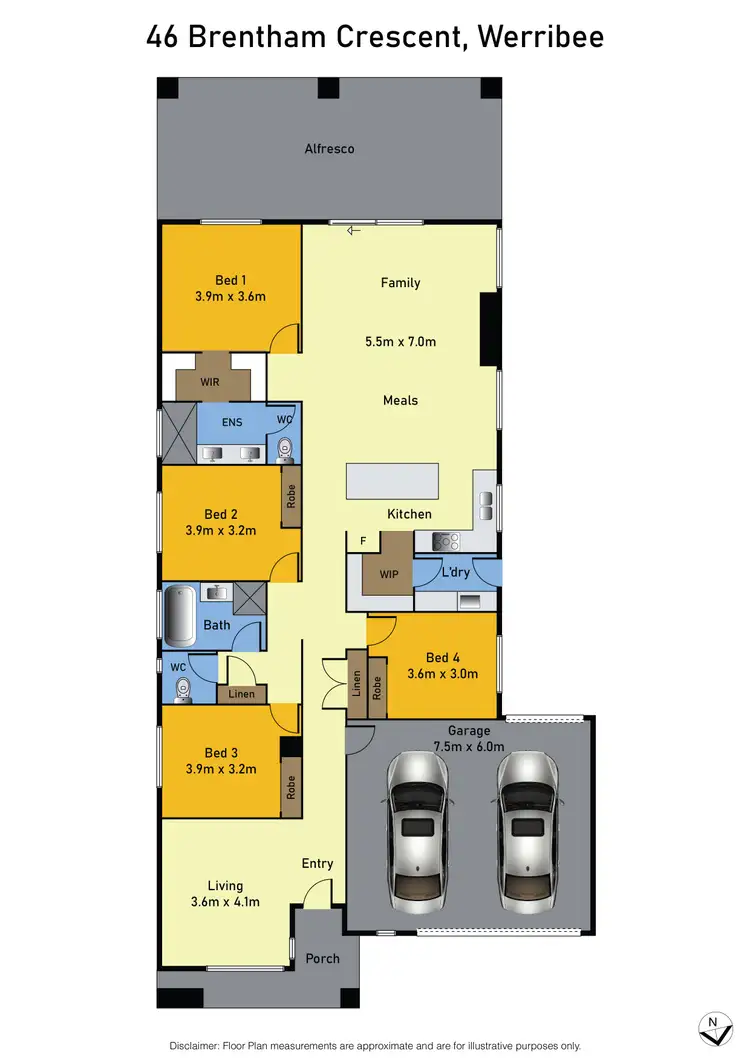 Floorplan of Homely house listing, 46 Brentham Crescent, Werribee VIC 3030