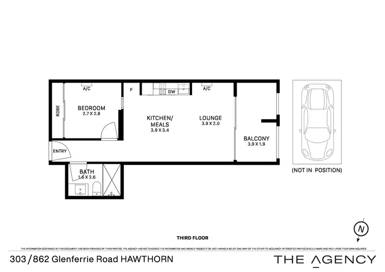 Floorplan of Homely apartment listing, 303/862 Glenferrie Road, Hawthorn VIC 3122
