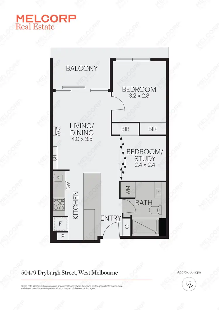 Floorplan of Homely apartment listing, 504/9 Dryburgh Street, West Melbourne VIC 3003