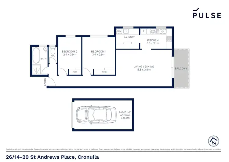 Floorplan of Homely apartment listing, 26/14-20 St Andrews Place, Cronulla NSW 2230