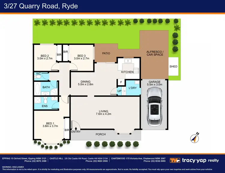 Floorplan of Homely villa listing, 3/27 Quarry Road, Ryde NSW 2112