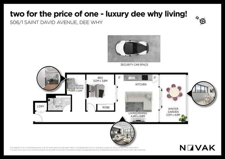 Floorplan of Homely apartment listing, 506/1 St. David Avenue, Dee Why NSW 2099