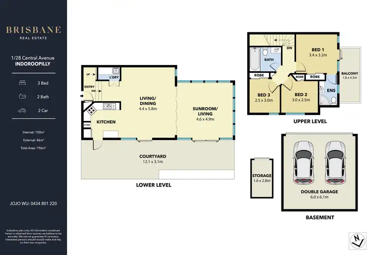 Floorplan of Homely unit listing, 1/28 Central Avenue, Indooroopilly QLD 4068