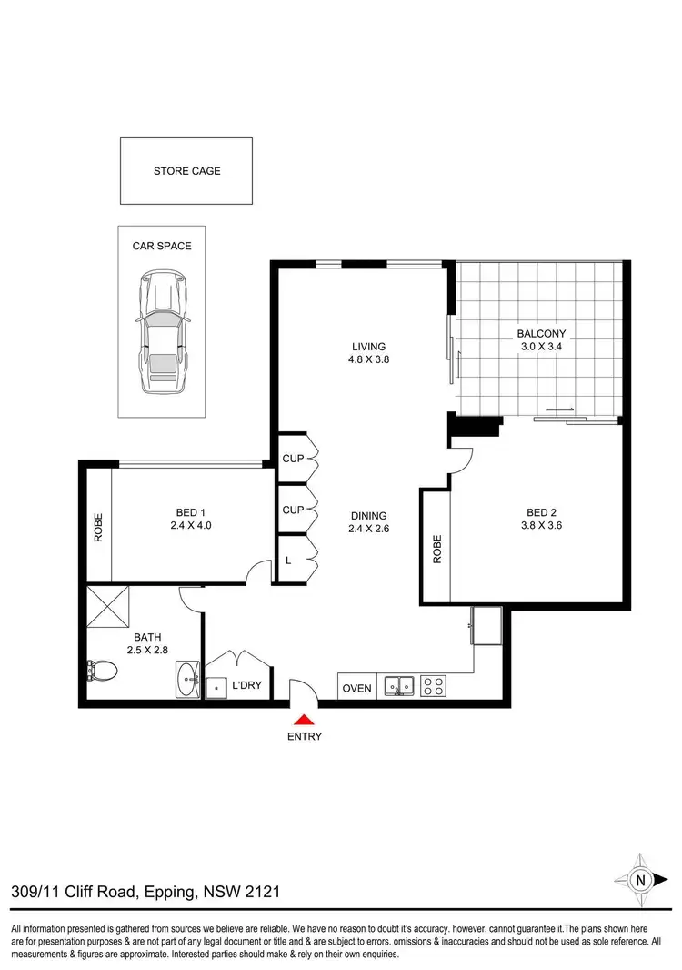 Floorplan of Homely apartment listing, A309/11-27 Cliff Road, Epping NSW 2121