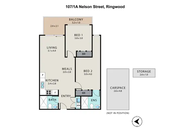 Floorplan of Homely apartment listing, 107/1A Nelson Street, Ringwood VIC 3134