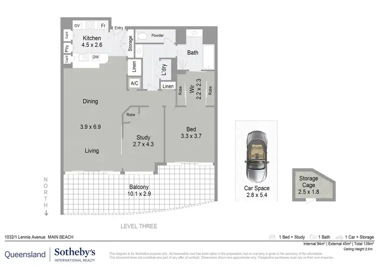 Floorplan of Homely apartment listing, 1032/1 Lennie Avenue, Main Beach QLD 4217