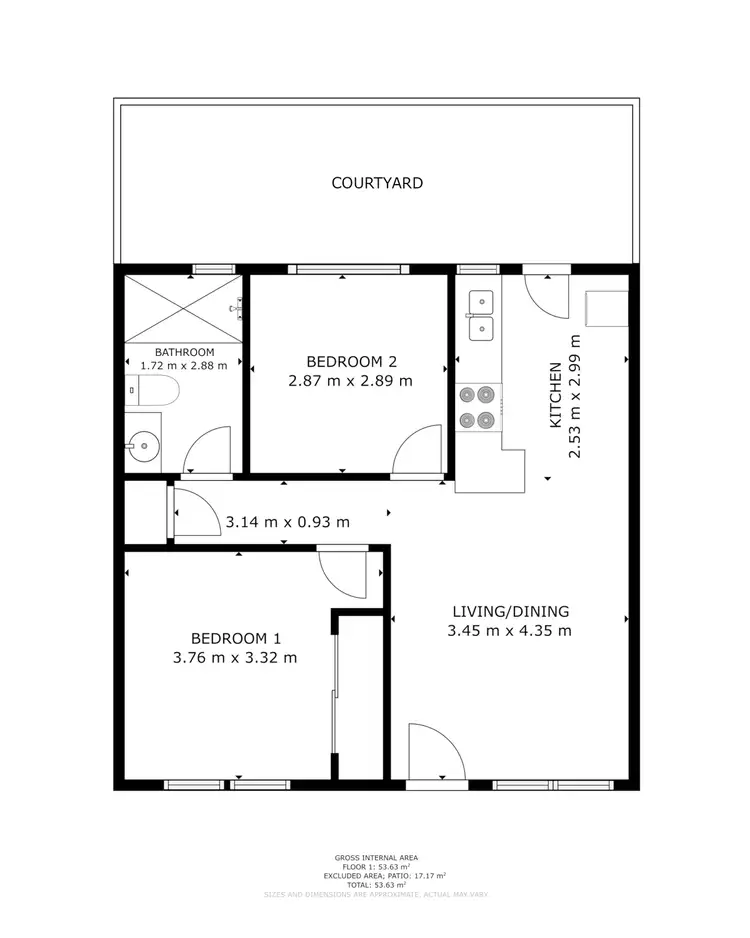 Floorplan of Homely unit listing, 2/8 Bell Street, Bungalow QLD 4870