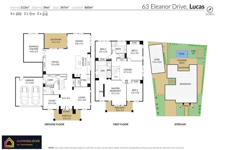 Floorplan of Homely house listing, 63 Eleanor Drive, Lucas VIC 3350