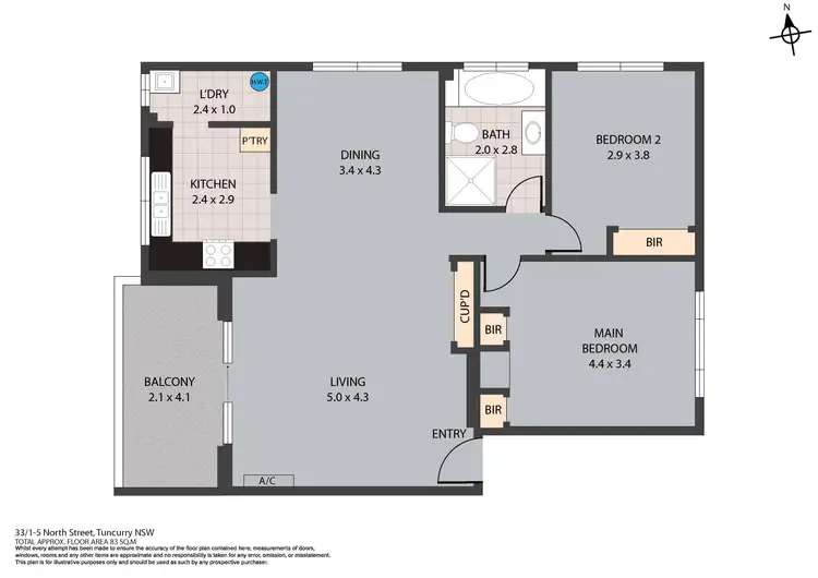 Floorplan of Homely unit listing, 33/1-5 North Street, Tuncurry NSW 2428