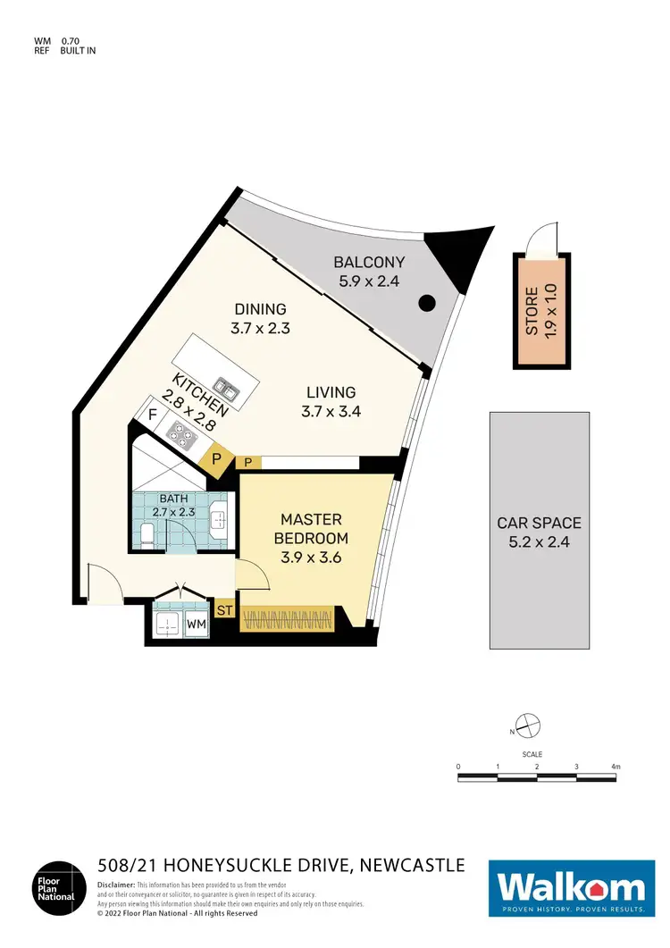 Floorplan of Homely apartment listing, 508/21 Honeysuckle Drive, Newcastle NSW 2300