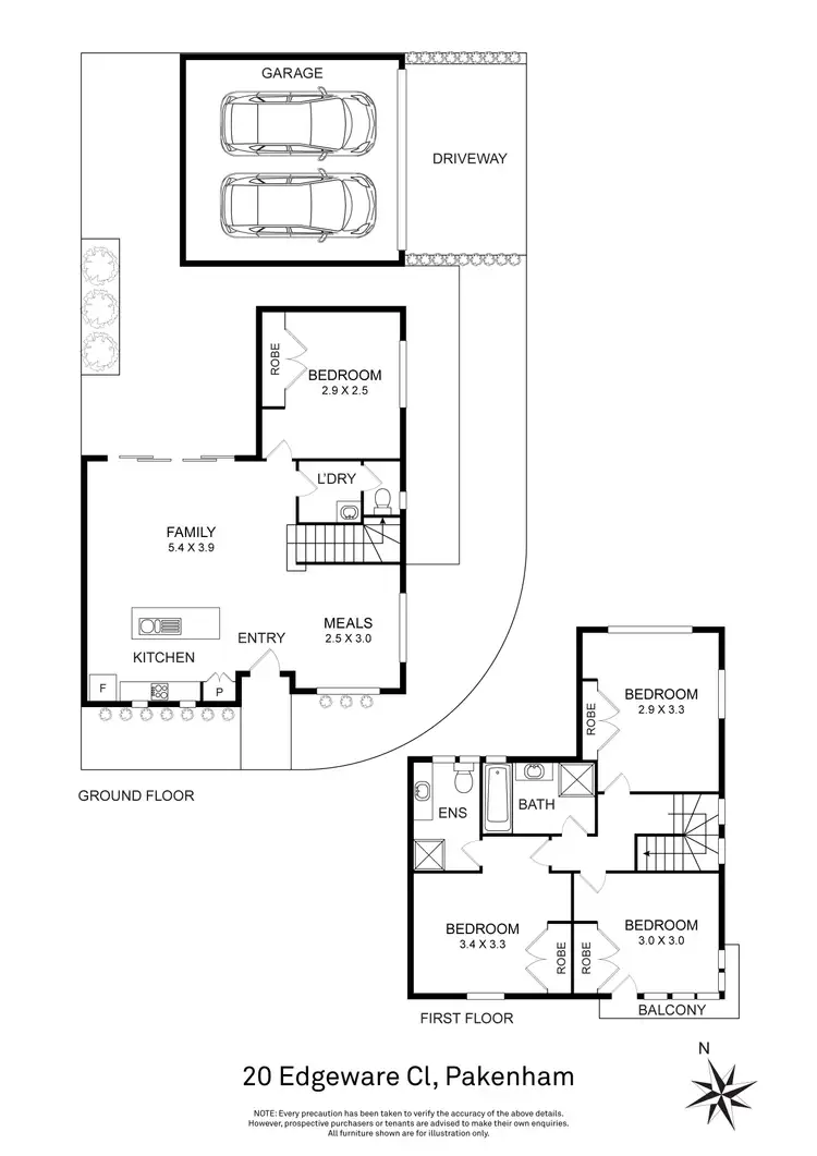 Floorplan of Homely house listing, 20 Edgeware Close, Pakenham VIC 3810