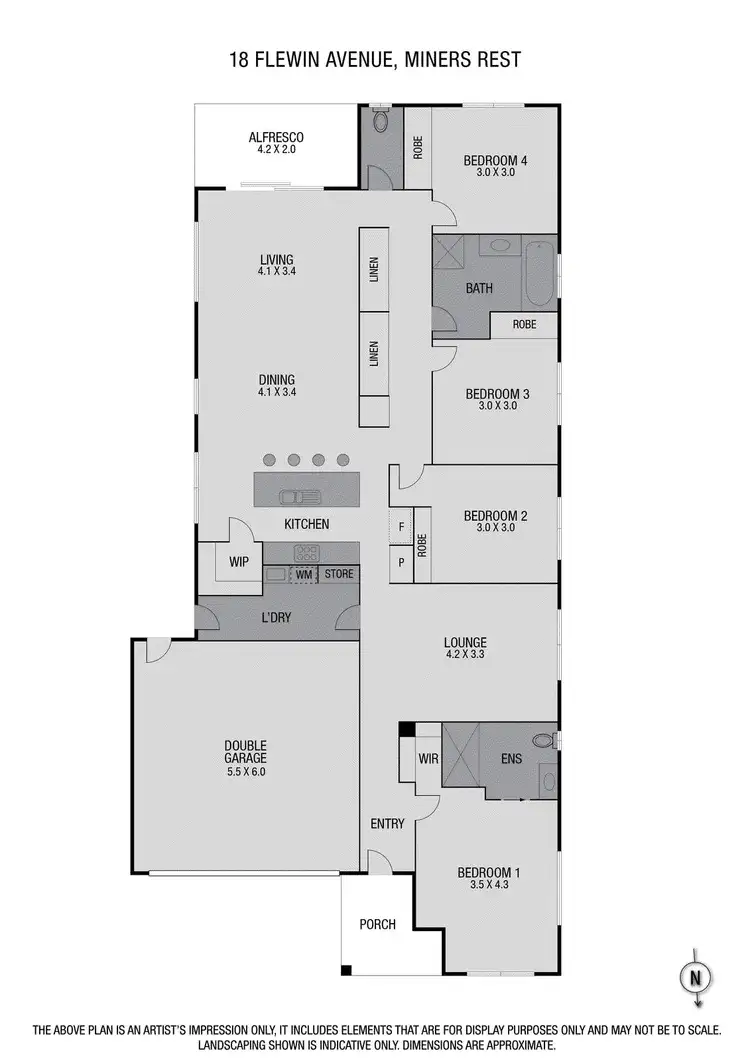 Floorplan of Homely house listing, 18 Flewin Avenue, Miners Rest VIC 3352