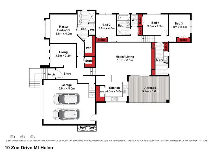 Floorplan of Homely house listing, 10 Zoe Drive, Mount Helen VIC 3350