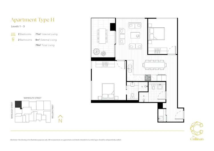 Floorplan of Homely apartment listing, 202/181 Waymouth Street, Adelaide SA 5000