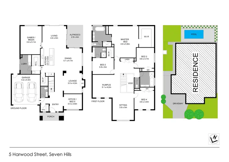 Floorplan of Homely house listing, 5 Harwood Street, Seven Hills NSW 2147