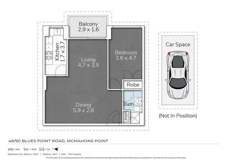 Floorplan of Homely apartment listing, 48/90 Blues Point Road, Mcmahons Point NSW 2060