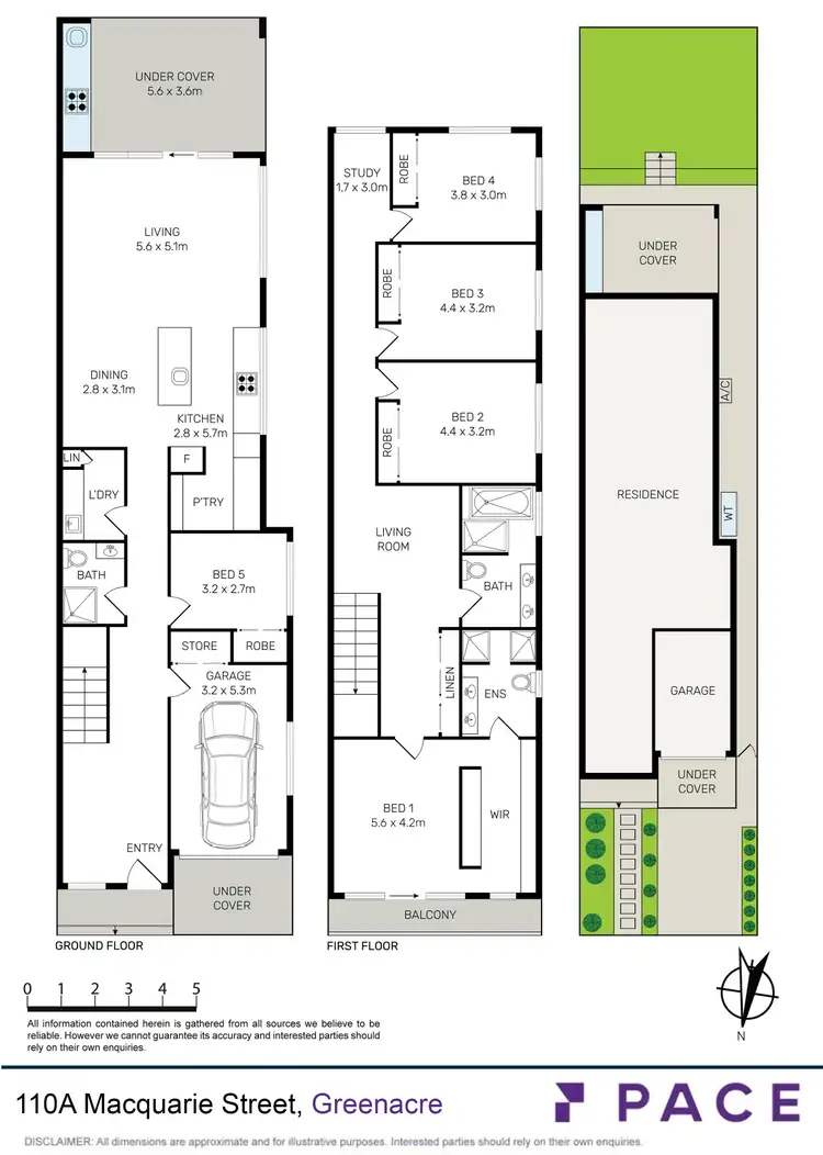 Floorplan of Homely semi-detached listing, 110A Macquarie Street, Greenacre NSW 2190