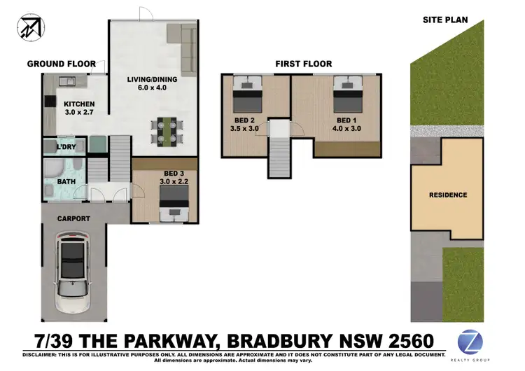 Floorplan of Homely townhouse listing, 7/39 The Parkway, Bradbury NSW 2560