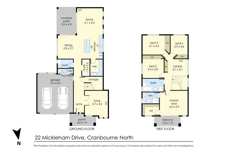 Floorplan of Homely house listing, 22 Mickleham Drive, Cranbourne North VIC 3977