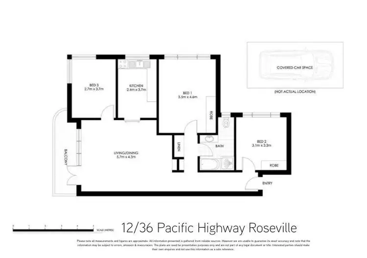 Floorplan of Homely unit listing, 12/36 Pacific Highway, Roseville NSW 2069