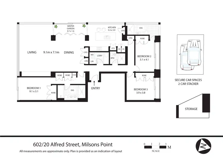 Floorplan of Homely apartment listing, 602/20 Alfred Street, Milsons Point NSW 2061
