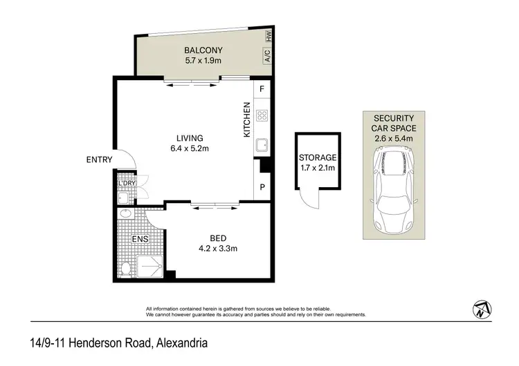 Floorplan of Homely apartment listing, 14/9-11 Henderson Road, Alexandria NSW 2015