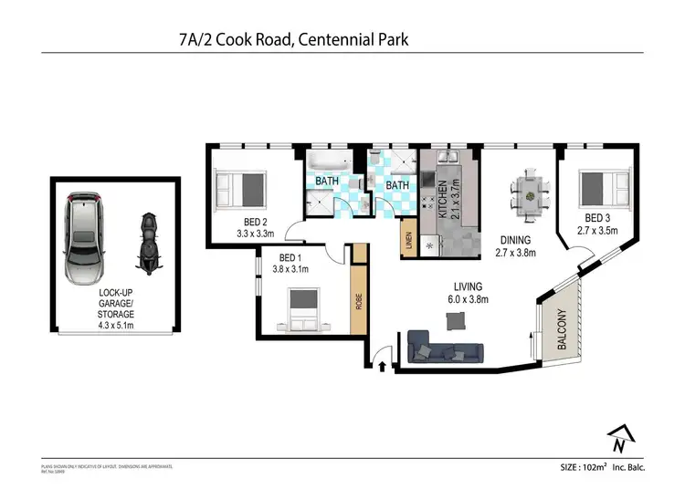Floorplan of Homely apartment listing, 7A/2 Cook Road, Centennial Park NSW 2021