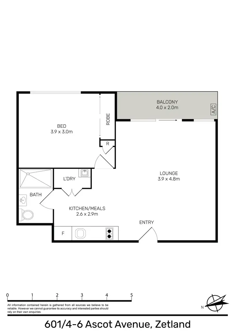 Floorplan of Homely apartment listing, 601/4 Ascot Avenue, Zetland NSW 2017