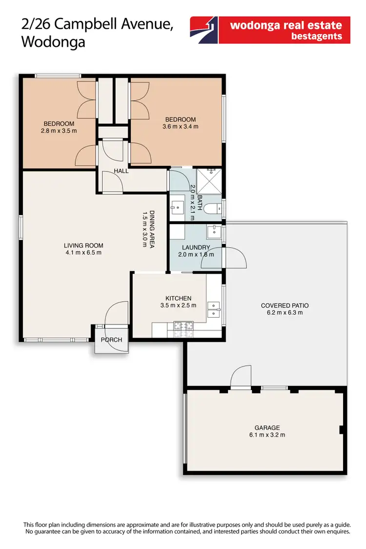 Floorplan of Homely unit listing, 2/26 Campbell Avenue, Wodonga VIC 3690