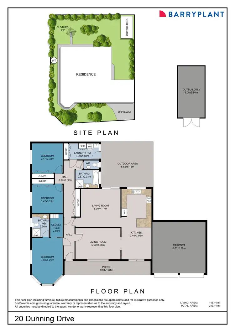 Floorplan of Homely house listing, 20 Dunning Drive, Mildura VIC 3500