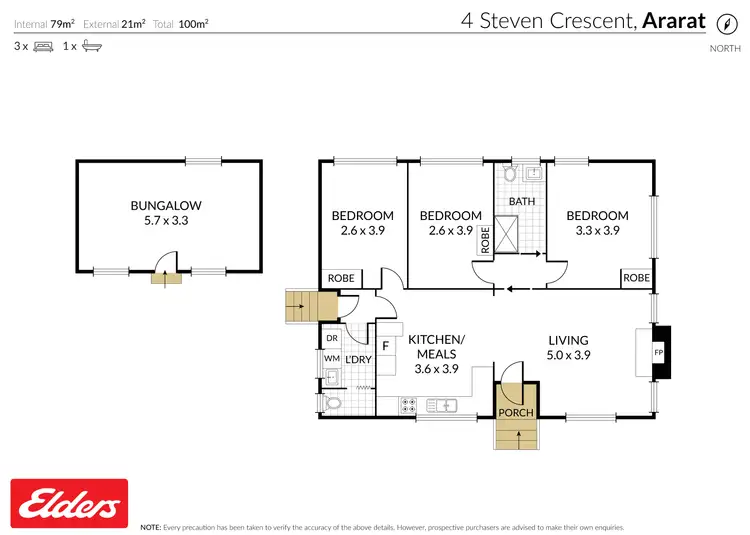 Floorplan of Homely house listing, 4 Steven Crescent, Ararat VIC 3377