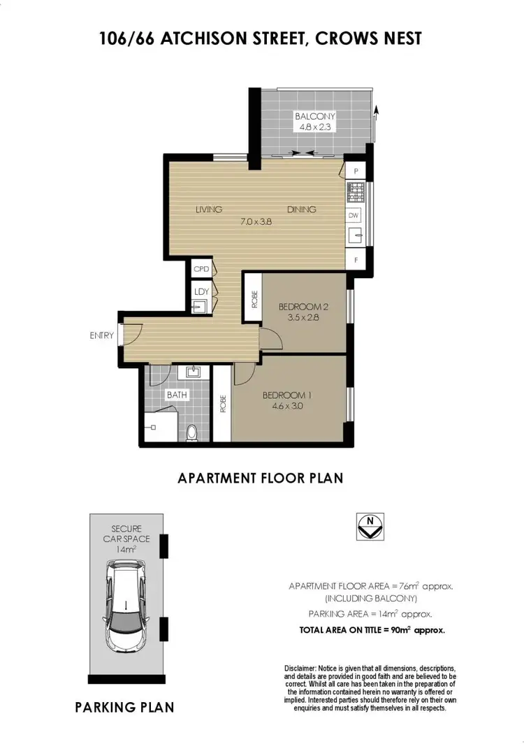 Floorplan of Homely apartment listing, 106/66 Atchison Street, Crows Nest NSW 2065