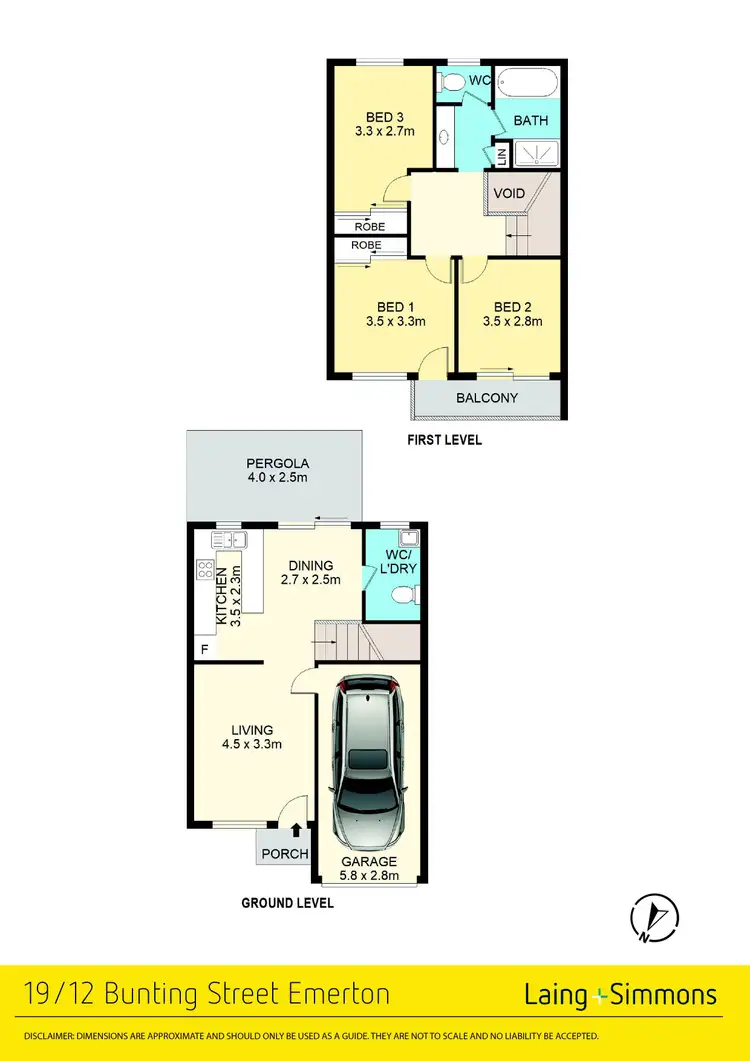 Floorplan of Homely townhouse listing, 19/12 Bunting Street, Emerton NSW 2770