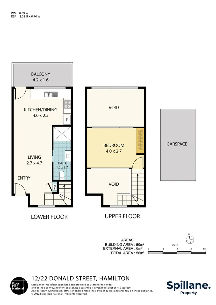 Floorplan of Homely unit listing, 12/22 Donald Street, Hamilton NSW 2303