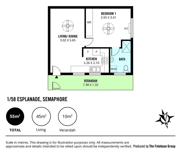 Floorplan of Homely unit listing, 1/58 Esplanade, Semaphore SA 5019