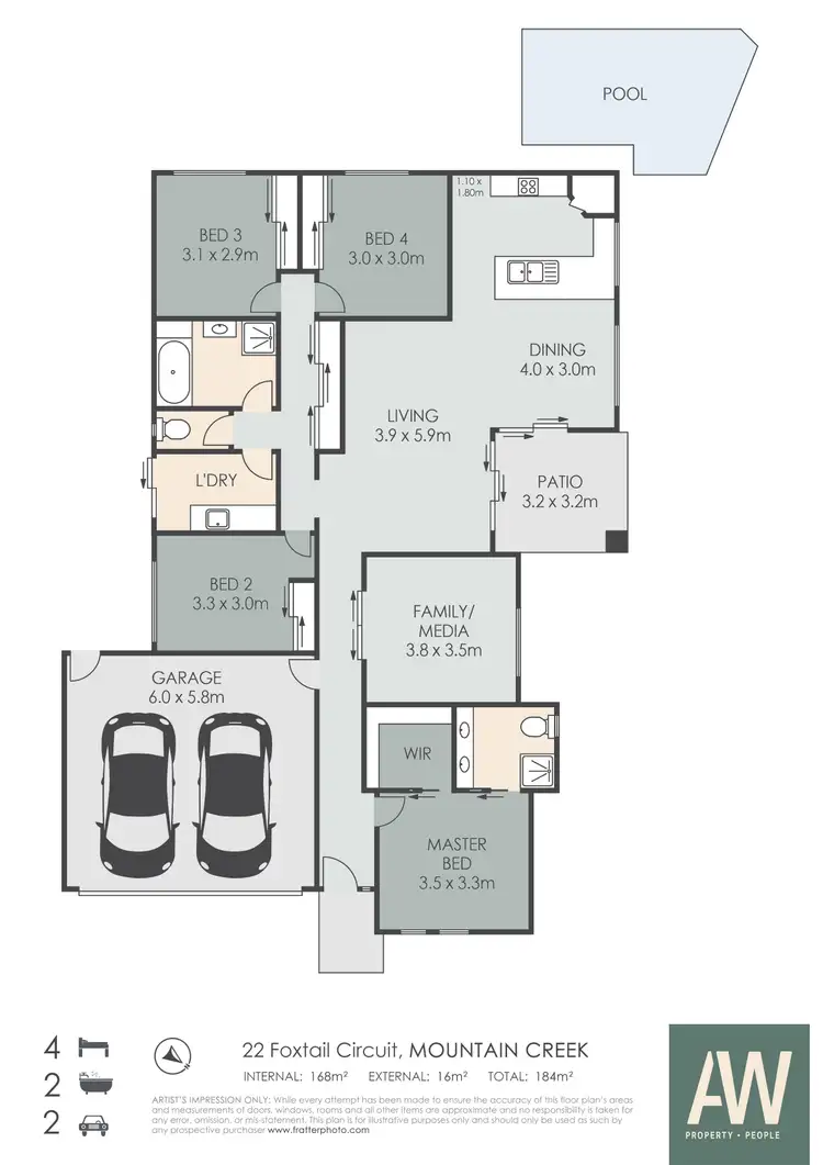 Floorplan of Homely house listing, 22 Foxtail Circuit, Mountain Creek QLD 4557