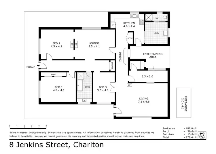 Floorplan of Homely house listing, 8 Jenkins Street, Charlton VIC 3525